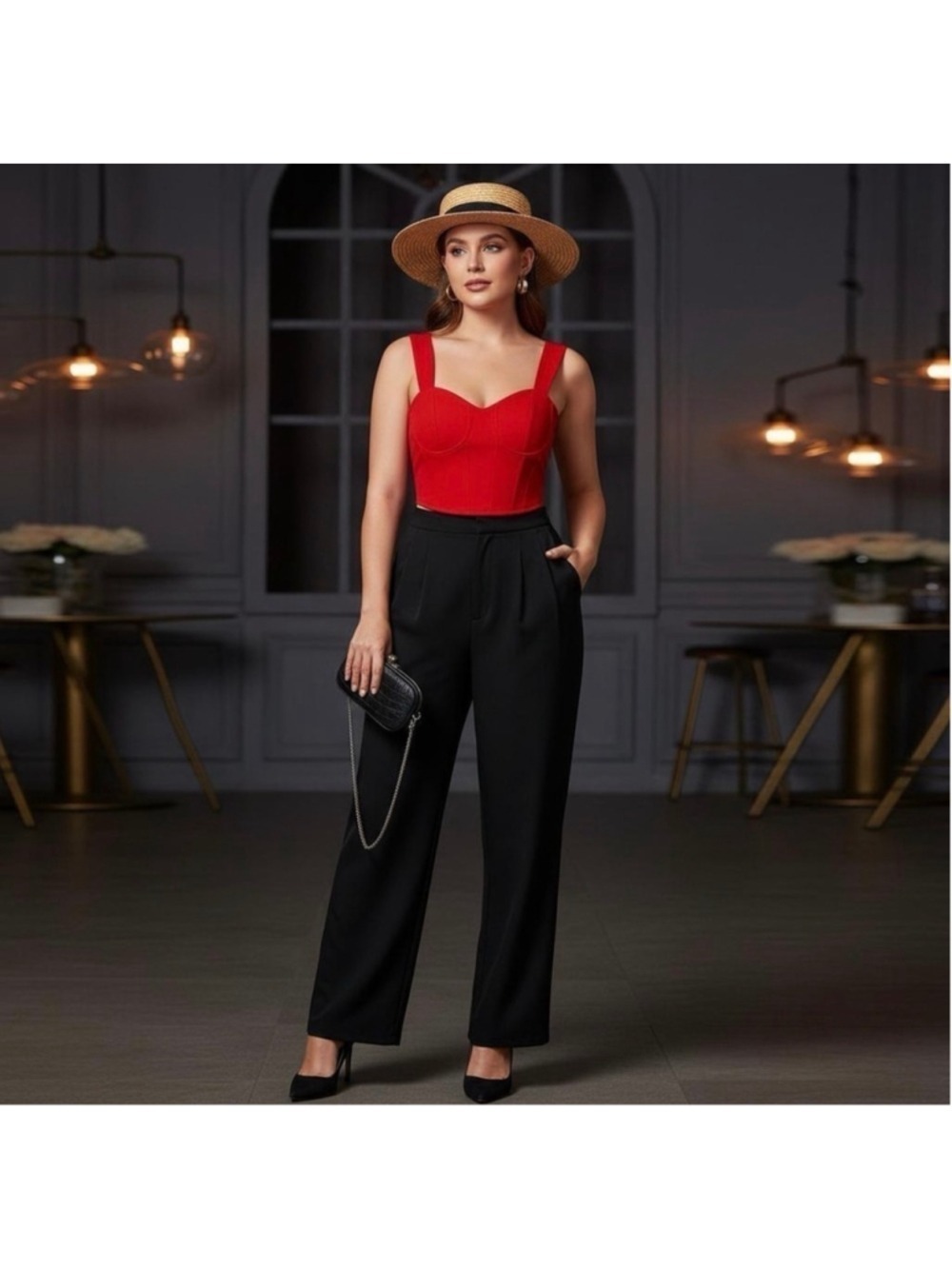 Sunday in Brooklyn anthropologie Red Sleeveless Women's crop Top